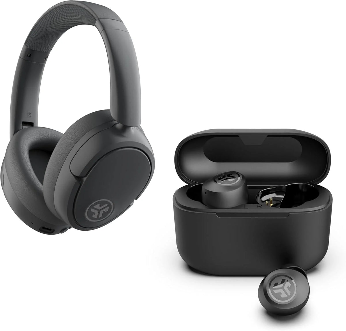 JBuds Lux ANC Headphones & Go Pop+ Black Gift Set