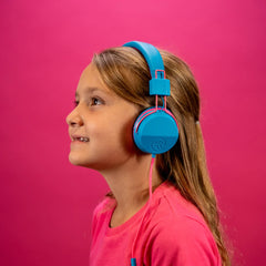 JBuddies Studio On-Ear Kids Wired Type-C Headphones Blue/Pink